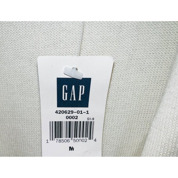 Gap Womens White Wrap Style Cotton Sweater Medium - Picture 3 of 4